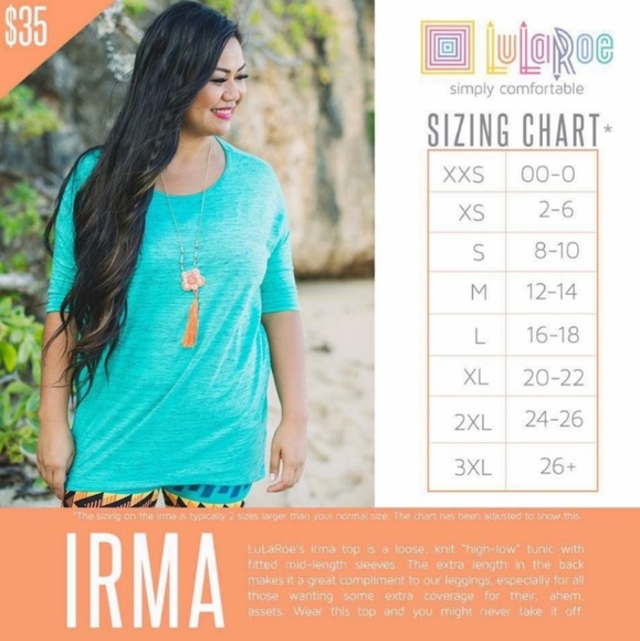 Lularoe Irma NWOT High-Low Tunic Pink/Blue/Gold - Picture 8 of 8